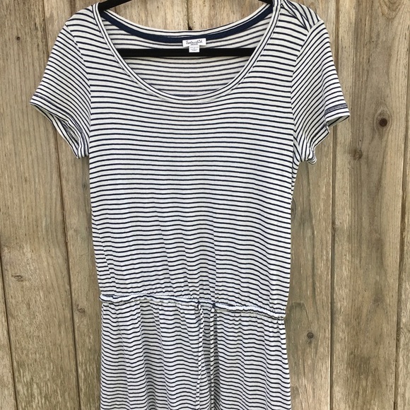Anthropologie Navy Splendid Striped Cotton Mini Dress Medium - Picture 2 of 9